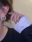 Fashion Silver Color Needle Hollow Earrings Hollow Round Full Diamond Geometric Diamond Earrings
