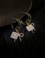 Fashion Silver Color Needle Bow Zircon Earrings Bow-set Diamond Zircon Earrings