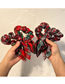 Fashion Red Wine Checkered Ribbon Fabric Knotted Large Intestine Ring