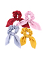 Fashion Bean Paste Powder Pure Color Silk Scarf Fabric Knotted Hair Tie