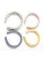 Fashion Beige Lamb Wool Solid Color Fabric Fine-edged Plush Headband