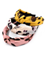 Fashion Leopard Bean Paste Pink Leopard Print Leopard Fabric Knotted Wide-brim Headband