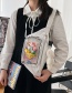 Fashion Blue Send Bear Pendant Cartoon Funny Canvas Transparent Crossbody Shoulder Bag