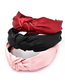 Fashion Pink Silky Satin Solid Color Fabric Knotted Headband
