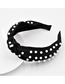 Fashion Black Knotted Headband Full Of Pearl Fabric