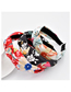 Fashion Red Flower Wide-brimmed Fabric Hair Band