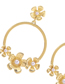 Fashion Gold Color Alloy Flower Pearl Earrings