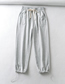 Fashion Gray Solid Color Lace-up Leg Drawstring Sweatpants