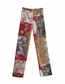 Fashion Color Mixing Floral Print Straight-leg Pants