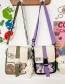 Fashion Purple Without Pendant Contrasting Color Bear Transparent Card Shoulder Bag