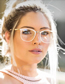 Fashion C4 Bright Black/transparent Ultra-light Can Be Equipped With Myopia Round Frame