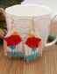 Fashion Blue Painted Color Matching Rice Bead Beaded Tassel Earrings
