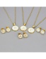 Fashion A Gold Color Letter Shell Titanium Steel Necklace And Earring Set
