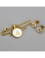 Fashion A Gold Color Letter Shell Titanium Steel Necklace And Earring Set