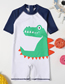Fashion White Dinosaur Childrens Dinosaur Sunscreen One-piece Swimsuit