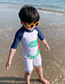 Fashion White Dinosaur Childrens Dinosaur Sunscreen One-piece Swimsuit