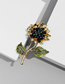 Fashion Golden Sunflower Crystal Brooch