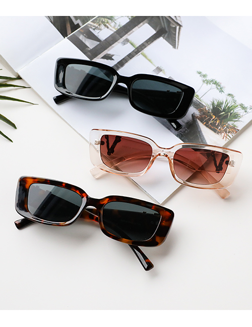 Fashion Light Pink Resin Geometric Sunglasses