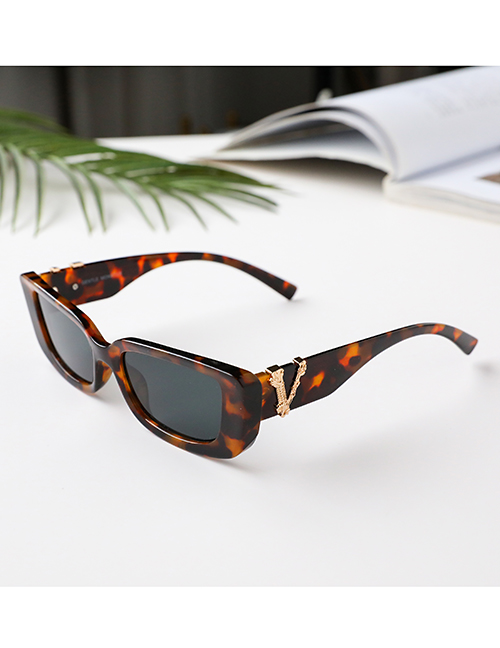 Fashion Black Resin Geometric Sunglasses
