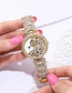 Fashion Between Gold Color Leopard Full Diamond British Steel Band Watch