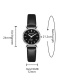 Fashion Black With White Noodles Scale Thin Strap Watch