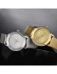 Fashion Silver Color Bilateral Diamond Mesh Strap Watch