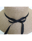 Fashion Strap-beige Foldable Bow Sunscreen Straw Hat