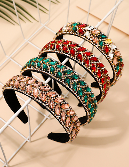 Fashion Color Alloy Resin Headband With Diamonds
