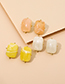 Fashion Pink Alloy Resin Square Earrings
