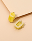 Fashion Yellow Alloy Resin Square Earrings