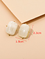 Fashion White Alloy Resin Square Earrings