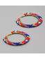 Fashion Color Mixing Rice Bead Large Circle Beaded Color Matching Geometric Earrings