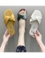 Fashion Armygreen Cross Flat Soft Bottom Sandals