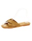 Fashion Armygreen Cross Flat Soft Bottom Sandals