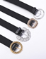 Fashion Golden Rounded Rectangle Chain Pu Alloy Geometric Shape Belt