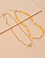 Fashion Yellow Alloy Resin Chain Necklace Set