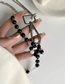 Fashion Black Black And White Bead Metal Chain Necklace
