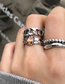 Fashion Twisted Diamond Open Bead Chain Ring