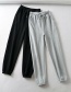 Fashion Gray Lace-up Straight-leg Pants