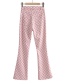 Fashion Pink Plaid Slim Straight-leg Trousers