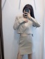 Fashion Beige Solid Color Slit Slim Mini Skirt