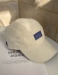 Fashion Beige Letter Label Sunshade Soft Top Baseball Cap