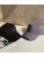 Fashion Gray Letter Embroidered Curved Brim Soft Top Baseball Cap