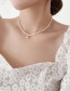 Fashion Silver Color Square (pearl) Rice Pearl Necklace