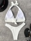 Fashion White Ring Special Fabric Split Swimsuit