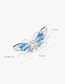Fashion Silver Color Transparent Copper Zircon Butterfly Brooch