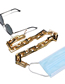 Fashion Gold Color Rectangular Acrylic Leopard Print Glasses Chain