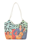 Fashion Four Women Oil Painting One-shoulder Large-capacity Canvas Handbag