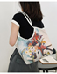 Fashion Three Flowers Oil Painting One-shoulder Large-capacity Canvas Handbag