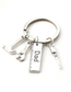 Fashion Silver Color Stainless Steel Hammer Wrench Dad Letter Keychain